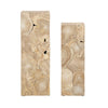 Crestview Tora Plant Stand Set of 2 | Square Shape | Patchwork Tan Brown CCL-CVFDR1245