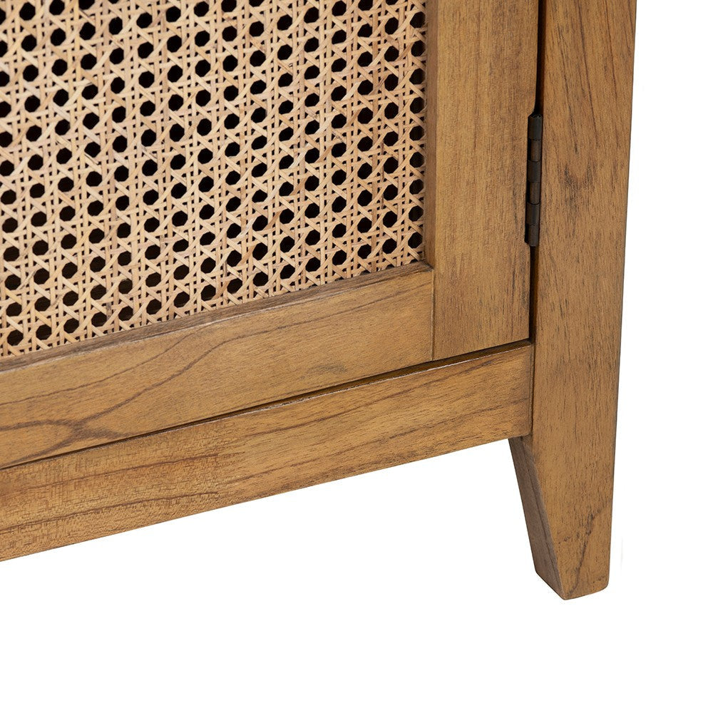 Crestview Cia Accent Cabinet | 2 Cane Doors & 3 Shelves | Brown 79’’ CCL-CVFDR1301