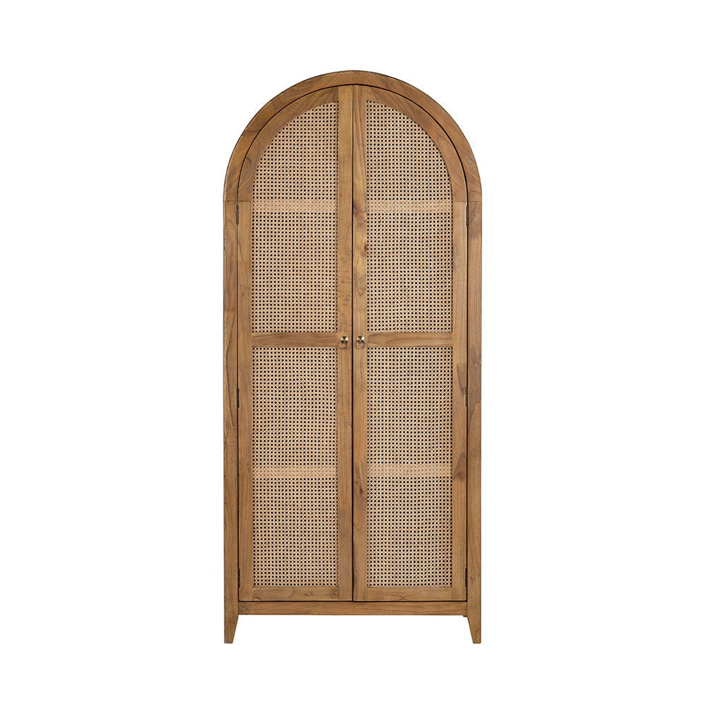 Crestview Cia Accent Cabinet | 2 Cane Doors & 3 Shelves | Brown 79’’ CCL-CVFDR1301