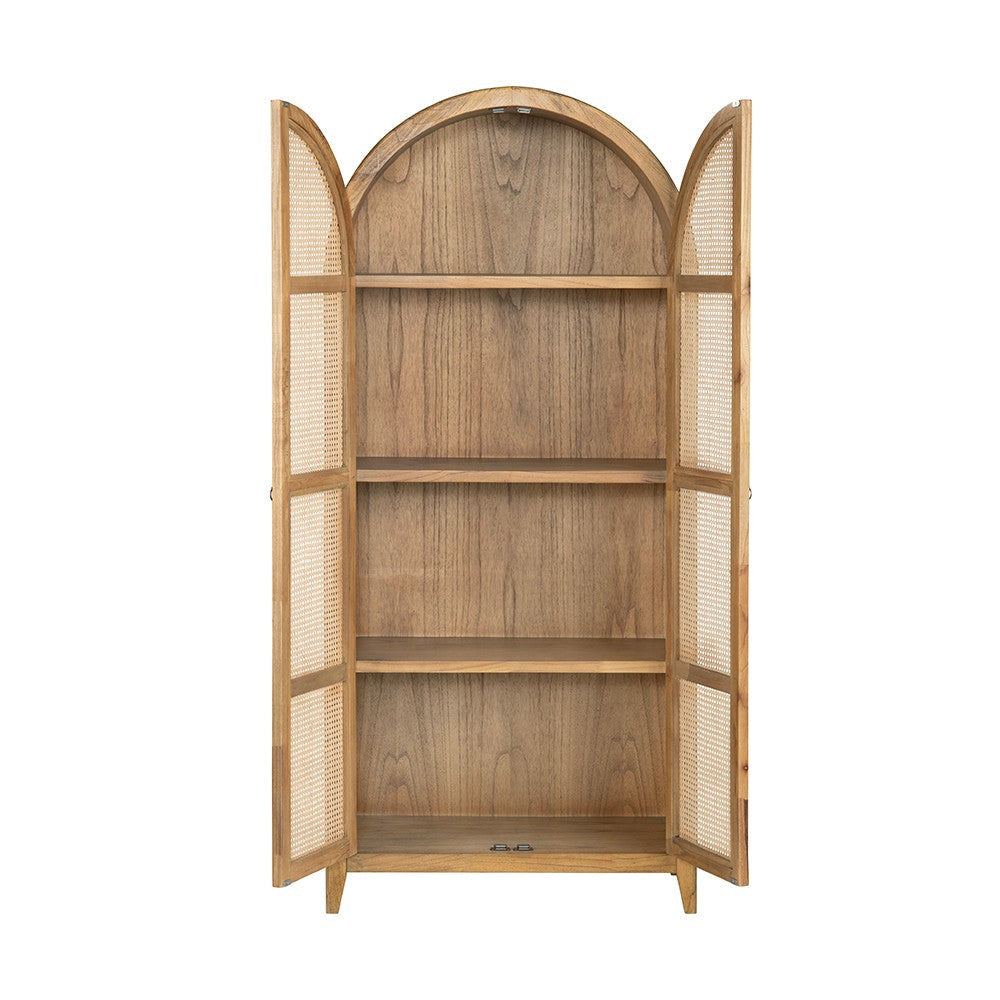 Crestview Cia Accent Cabinet | 2 Cane Doors & 3 Shelves | Brown 79’’ CCL-CVFDR1301