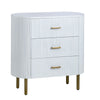 Crestview Simy Oversize Nightstand Chest | 3 Drawer | Fluted White | Gold CCL-CVFDR1302