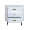 Crestview Simy Oversize Nightstand Chest | 3 Drawer | Fluted White | Gold CCL-CVFDR1302