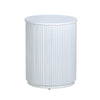 Crestview Simy Accent End Table | Round 18" | Vertical Fluting | White