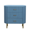 Crestview Simy Oversize Nightstand Chest | 3 Drawer | Fluted Blue | Gold CCL-CVFDR1304