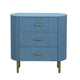 Crestview Simy Oversize Nightstand Chest | 3 Drawer | Fluted Blue | Gold CCL-CVFDR1304