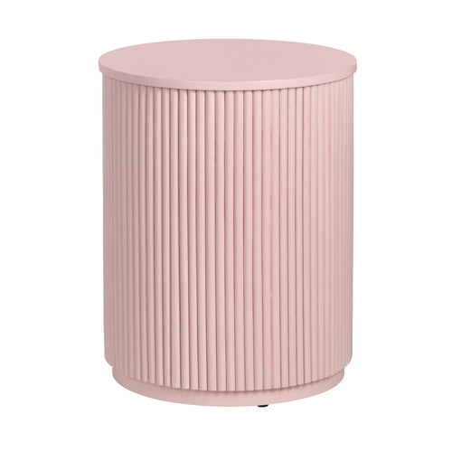Crestview Simy Accent End Table | Round 18" | Vertical Fluting | Pink