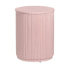 Crestview Simy Accent End Table | Round 18" | Vertical Fluting | Pink