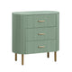 Crestview Simy Oversize Nightstand Chest | 3 Drawer Fluted Sage Green | Gold