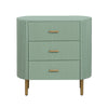 Crestview Simy Oversize Nightstand Chest | 3 Drawer Fluted Sage Green | Gold CCL-CVFDR1308
