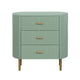 Crestview Simy Oversize Nightstand Chest | 3 Drawer Fluted Sage Green | Gold CCL-CVFDR1308