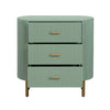 Crestview Simy Oversize Nightstand Chest | 3 Drawer Fluted Sage Green | Gold CCL-CVFDR1308