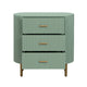 Crestview Simy Oversize Nightstand Chest | 3 Drawer Fluted Sage Green | Gold CCL-CVFDR1308