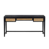 Crestview Nabi Writing Desk | 3 Drawers w Cane Fronts | Black | 60’’ CCL-CVFDR1311