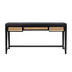 Crestview Nabi Writing Desk | 3 Drawers w Cane Fronts | Black | 60’’ CCL-CVFDR1311
