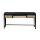 Crestview Nabi Writing Desk | 3 Drawers w Cane Fronts | Black | 60’’ CCL-CVFDR1311