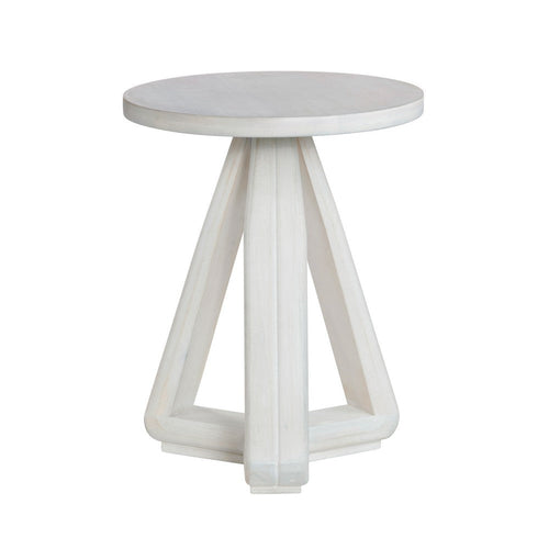 Crestview Kim Accent End Table | 19" Round | Tripod Pedestal Base | White