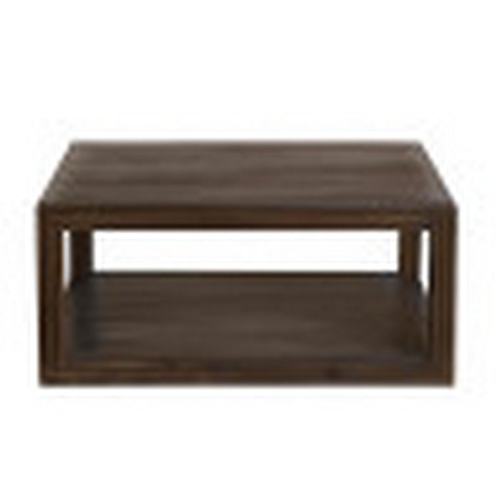 Crestview Diva Coffee Table w Shelf | 38’’ Square Walnut Brown Wood CCL-CVFDR1313