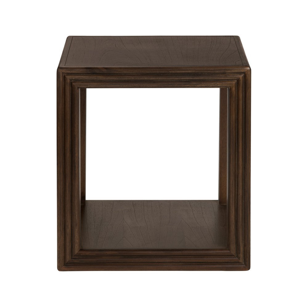 Crestview Diva Accent End w Shelf | 20’’ Square Top | Walnut Brown Wood CCL-CVFDR1314