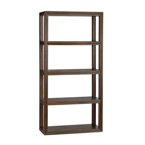 Crestview Diva Etagere Bookcase w 4 Shelves | 80" Rectangular | Brown