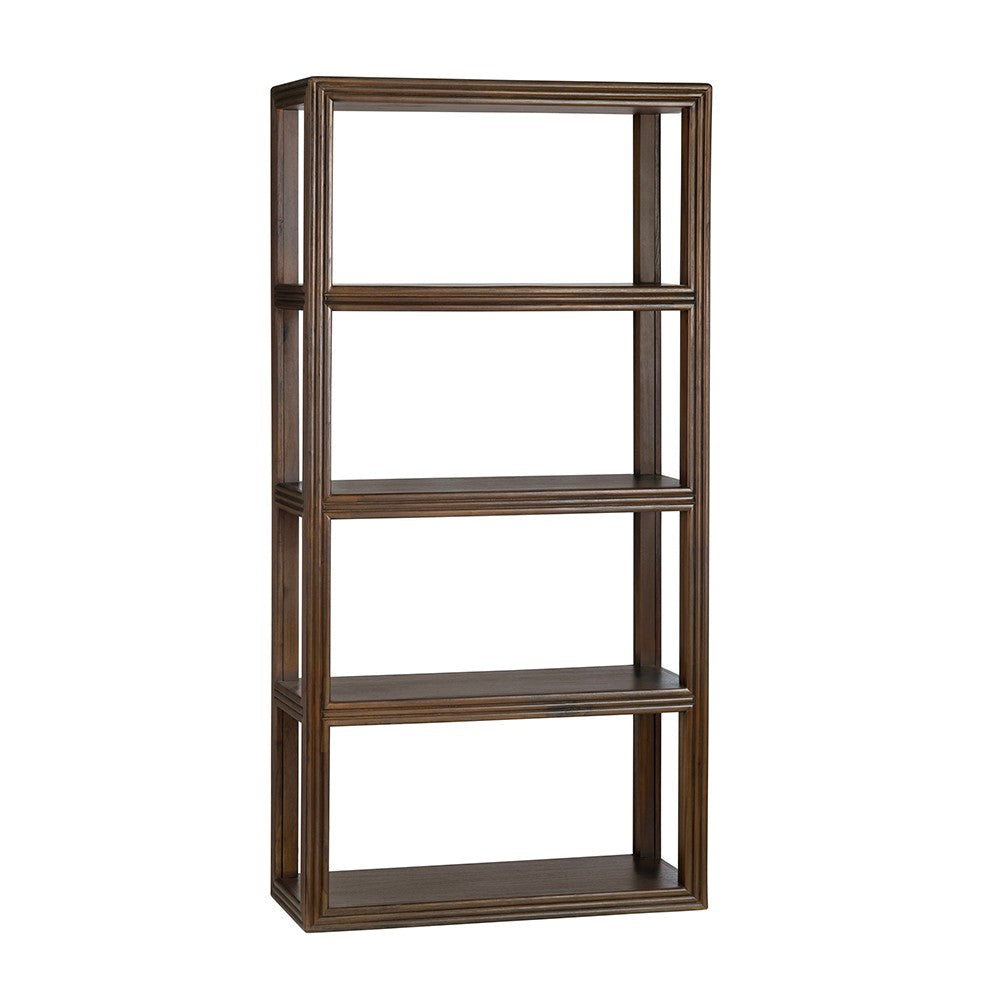 Crestview Diva Etagere Bookcase w 4 Shelves | 80" Rectangular | Brown