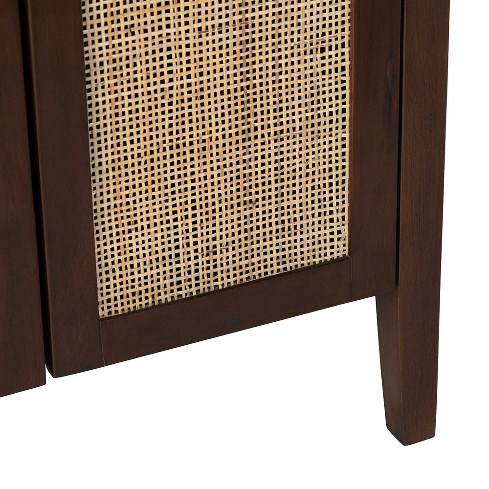 Crestview Keya Media Credenza Sideboard | 6 Cane Doors | 72’’ Brown CCL-CVFDR1317