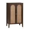Crestview Keya Accent Chest | 2 Arch Cane Doors | 42" Tall Brown Wood