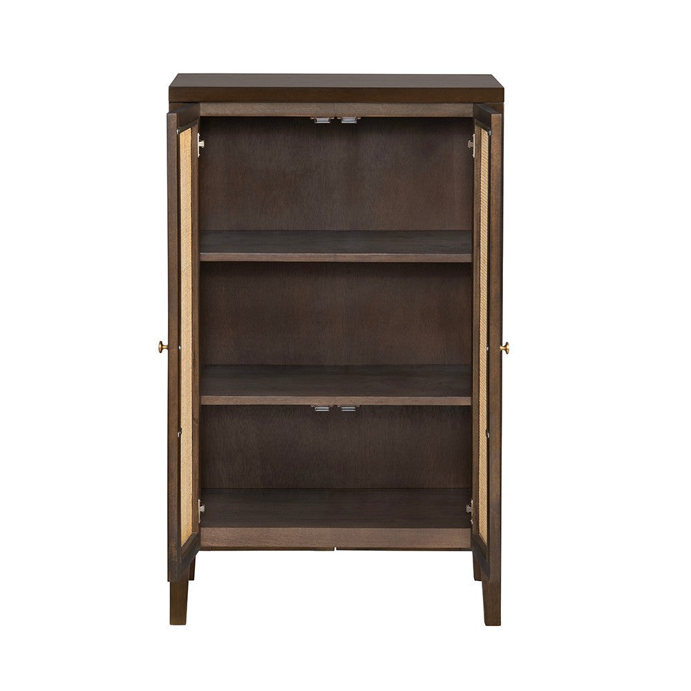 Crestview Keya Accent Chest | 2 Arch Cane Doors | 42’’ Tall Brown Wood CCL-CVFDR1318