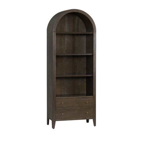 Crestview Bina Etagere Bookcase | 4 Shelves & 2 Drawers | Brown 78"