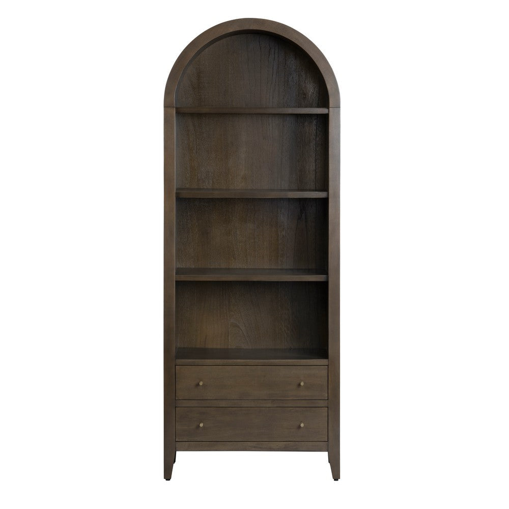 Crestview Bina Etagere Bookcase | 4 Shelves & 2 Drawers | Brown 78’’ CCL-CVFDR1319
