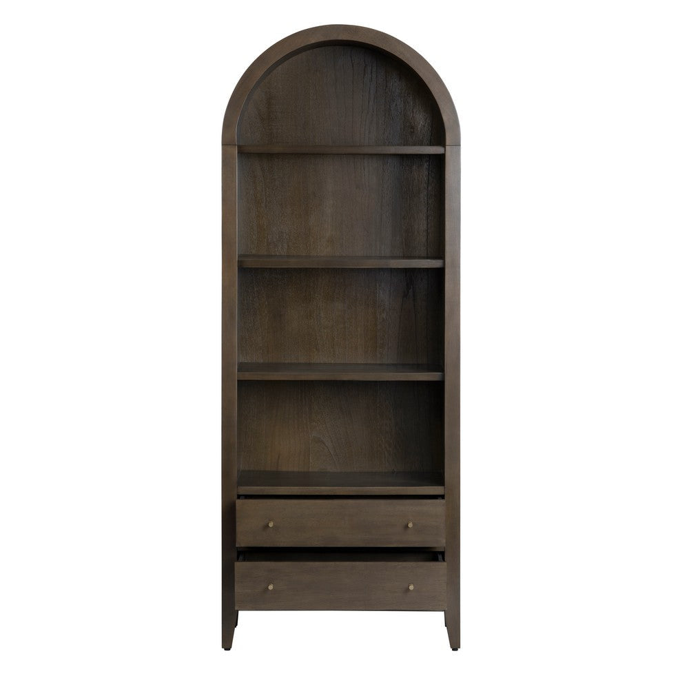 Crestview Bina Etagere Bookcase | 4 Shelves & 2 Drawers | Brown 78’’ CCL-CVFDR1319
