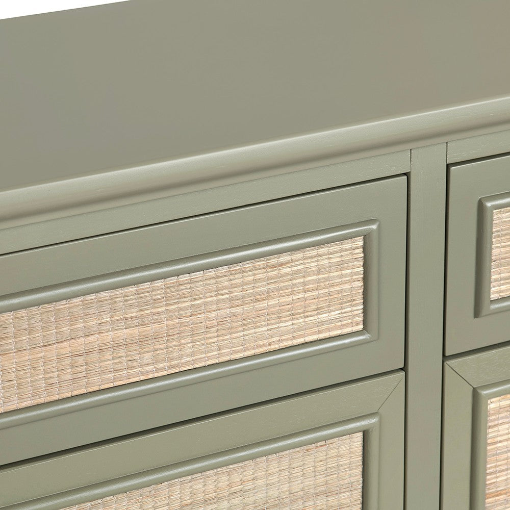 Crestview Sally Credenza Sideboard | 4 Doors & 2 Drawers | Green 72’’ CCL-CVFDR1320