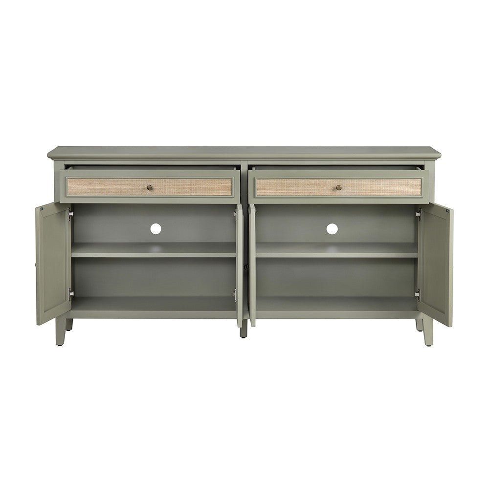 Crestview Sally Credenza Sideboard | 4 Doors & 2 Drawers | Green 72’’ CCL-CVFDR1320