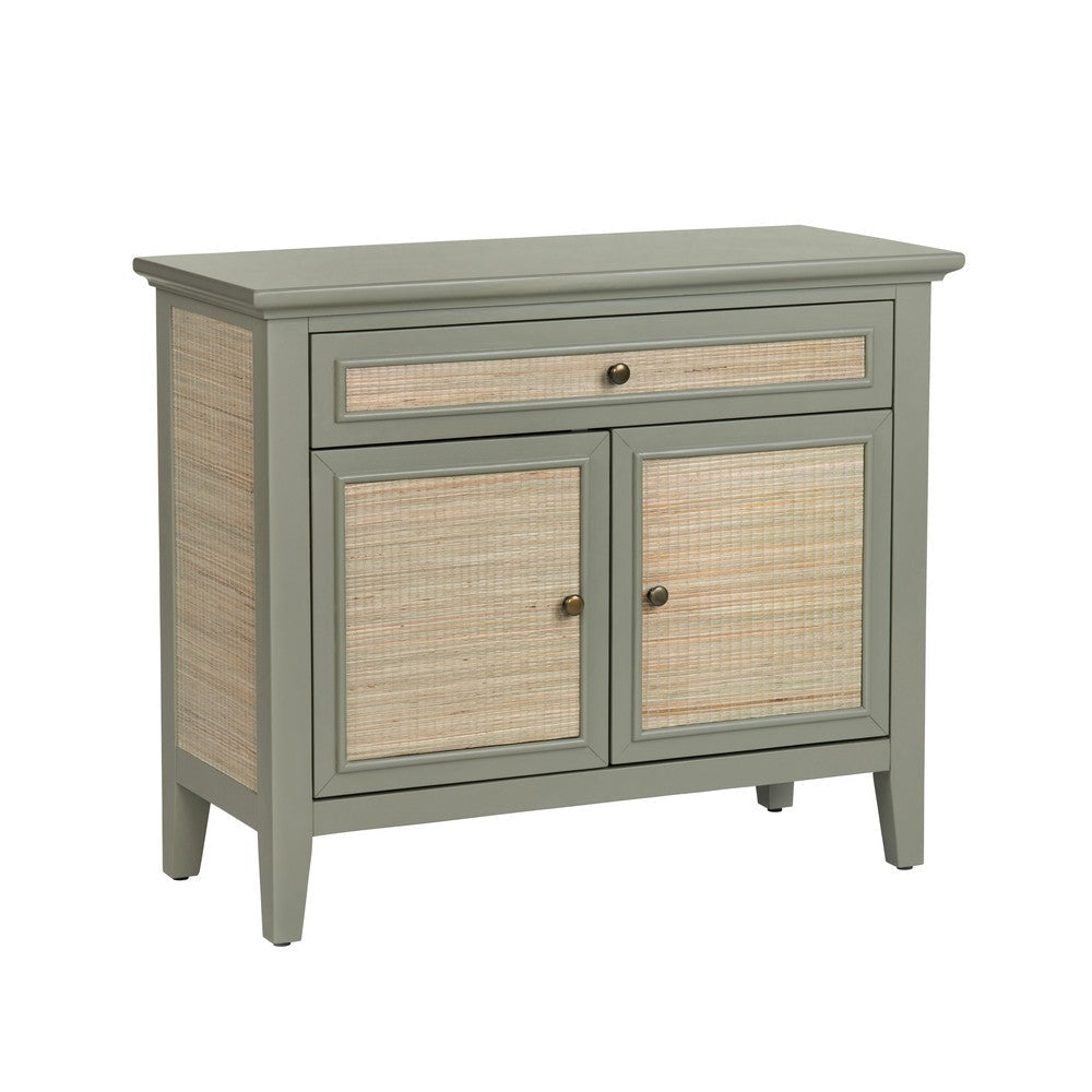 Crestview 36" Accent Cabinet | 2 Doors & 1 Drawer | Sage Green | Cane