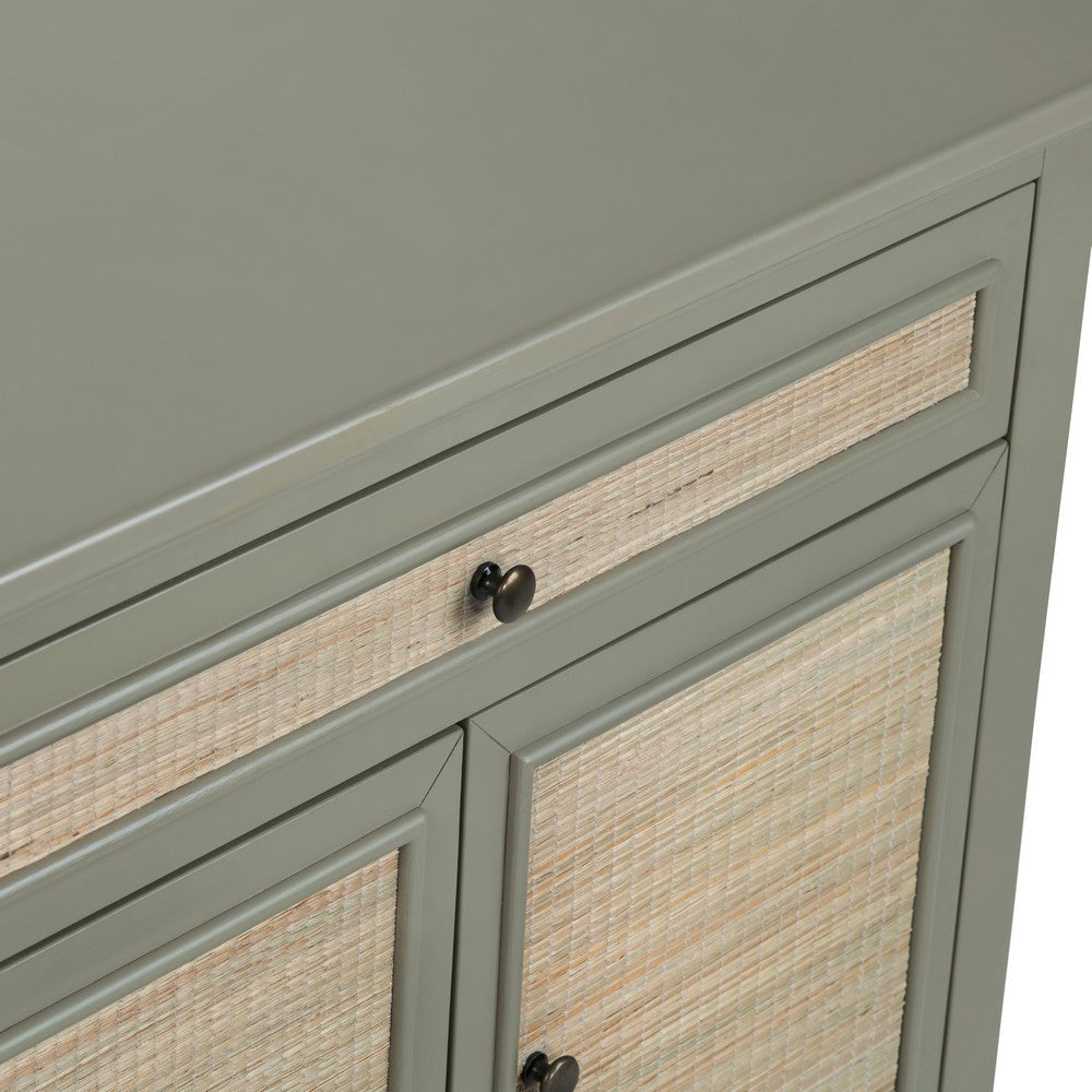 Crestview 36’’ Accent Cabinet | 2 Doors & 1 Drawer | Sage Green | Cane CCL-CVFDR1321