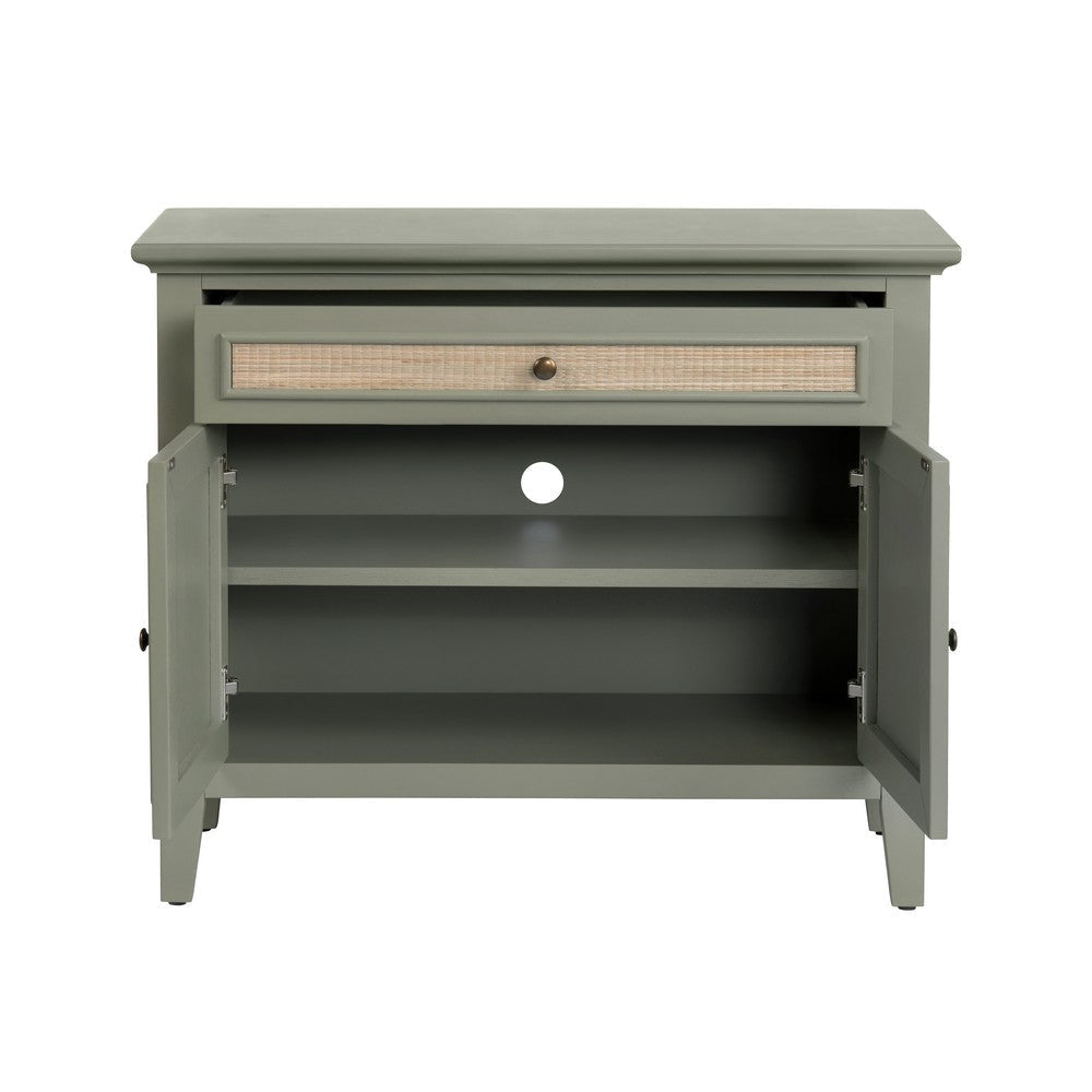 Crestview 36’’ Accent Cabinet | 2 Doors & 1 Drawer | Sage Green | Cane CCL-CVFDR1321