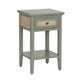Crestview 17" Accent End Table | 1 Drawer & Shelf | Sage Green | Cane