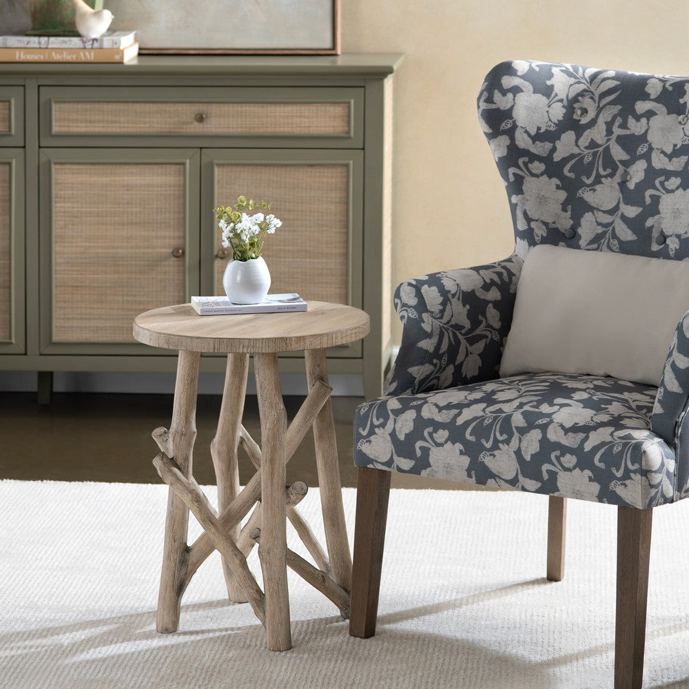 Crestview Ted Accent End Table | Timber Trestles Style | 18" Gray
