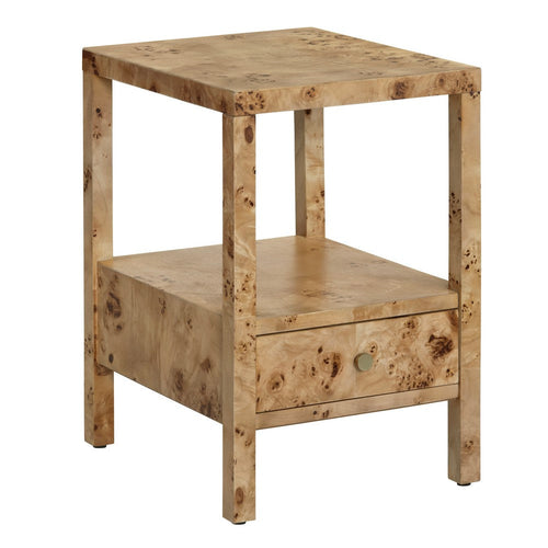 Crestview Geny Accent End Table | 1 Drawer & Shelf | Rustic Brown 18"