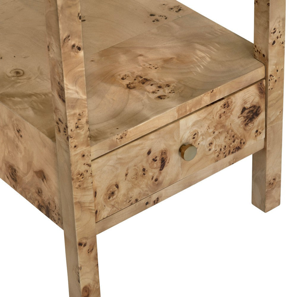 Crestview Geny Accent End Table | 1 Drawer & Shelf | Rustic Brown 18’’ CCL-CVFDR1326