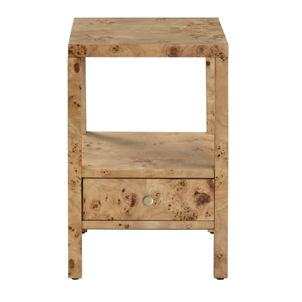 Crestview Geny Accent End Table | 1 Drawer & Shelf | Rustic Brown 18’’ CCL-CVFDR1326