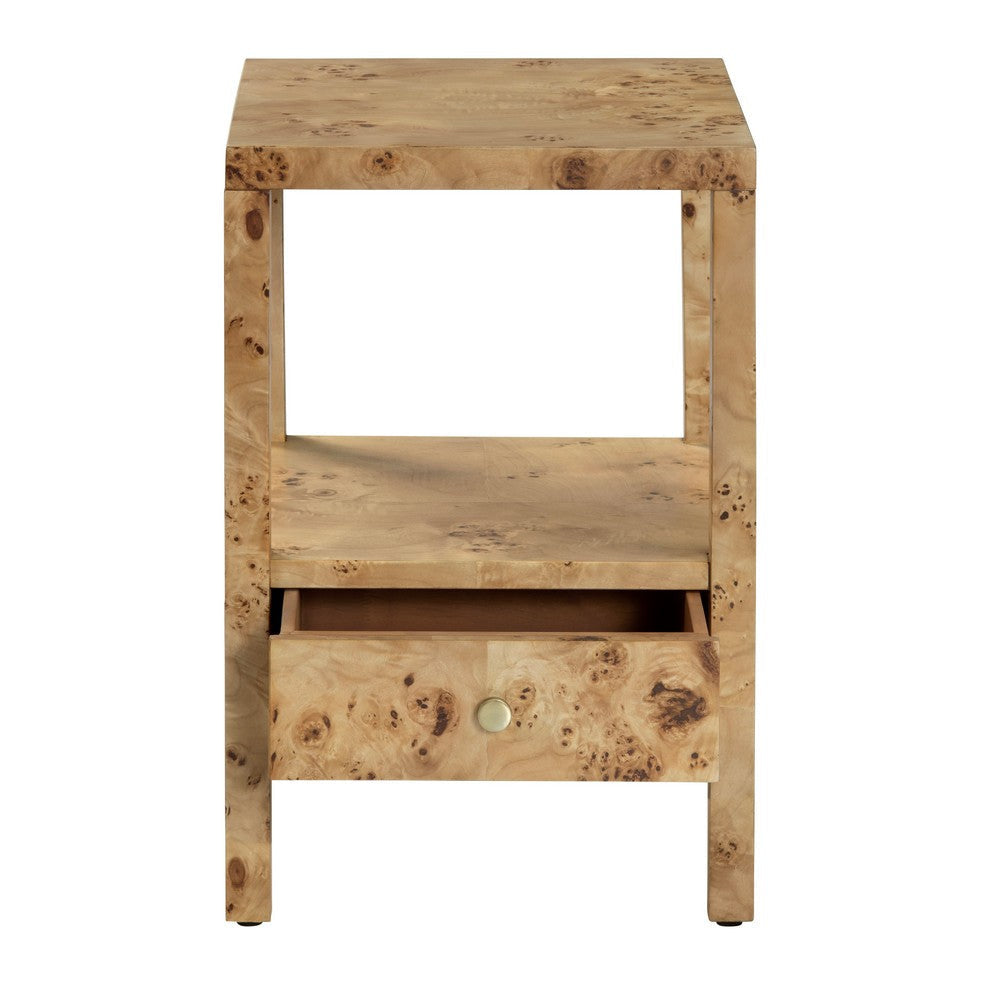Crestview Geny Accent End Table | 1 Drawer & Shelf | Rustic Brown 18’’ CCL-CVFDR1326