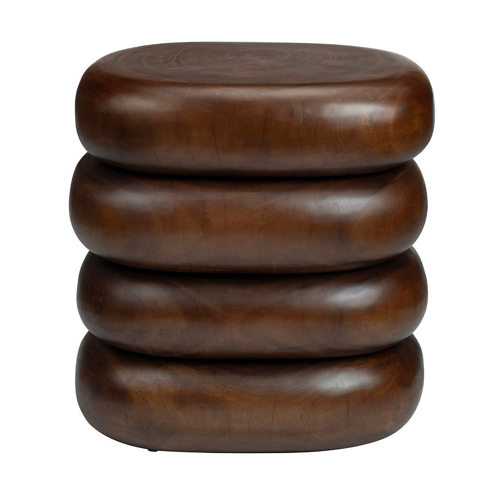 Crestview Sie Accent Table | 21’’ Stacked Pillar | Brown Mango Wood CCL-CVFDR1334