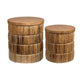 Crestview Chi Nesting Storage Table Set of 2 | Natural Brown Rope Woven CCL-CVFDR1335