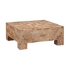 Crestview Jen Coffee Table | 42" Square | Brown Mappa Burl Veneer