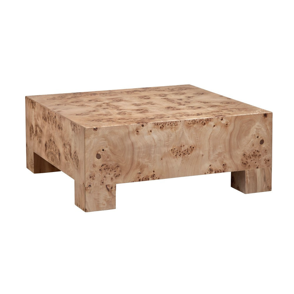 Crestview Jen Coffee Table | 42" Square | Brown Mappa Burl Veneer