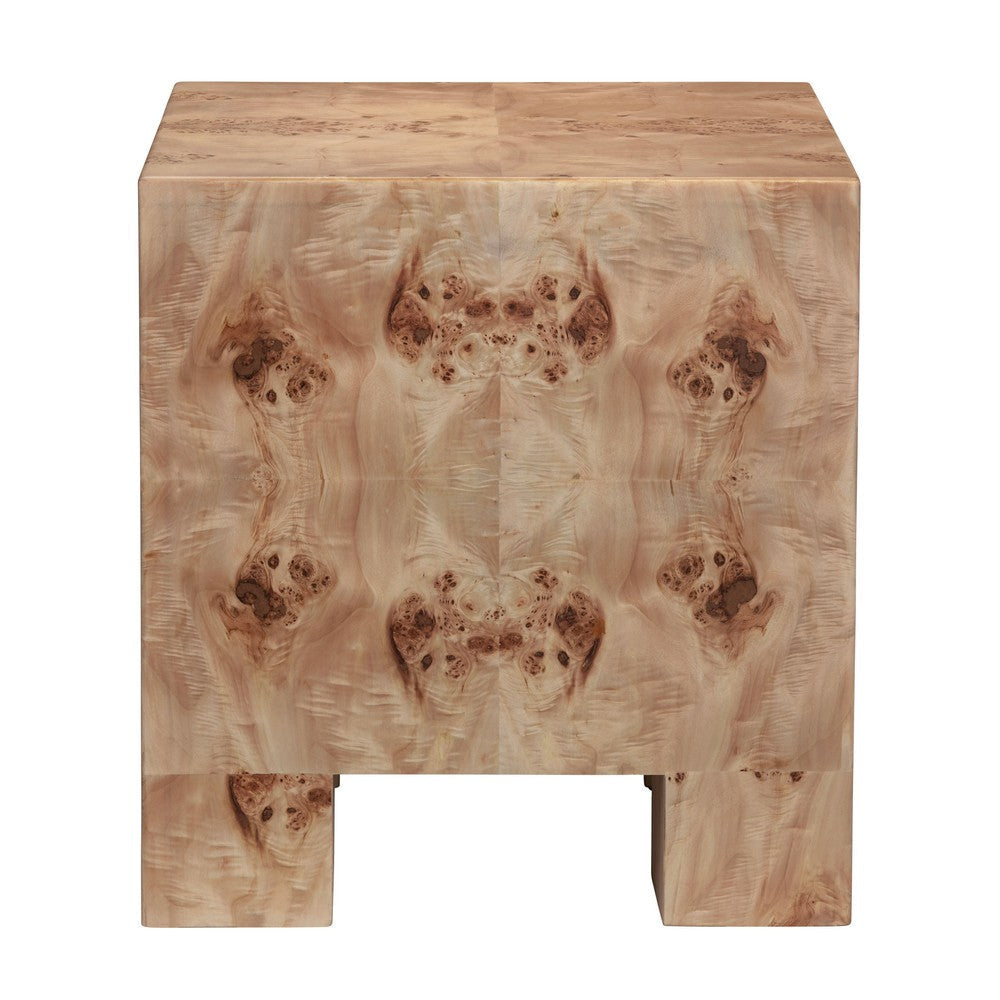 Crestview Jen Side End Table | 22’’ Square | Brown Mappa Burl Veneer CCL-CVFDR1341