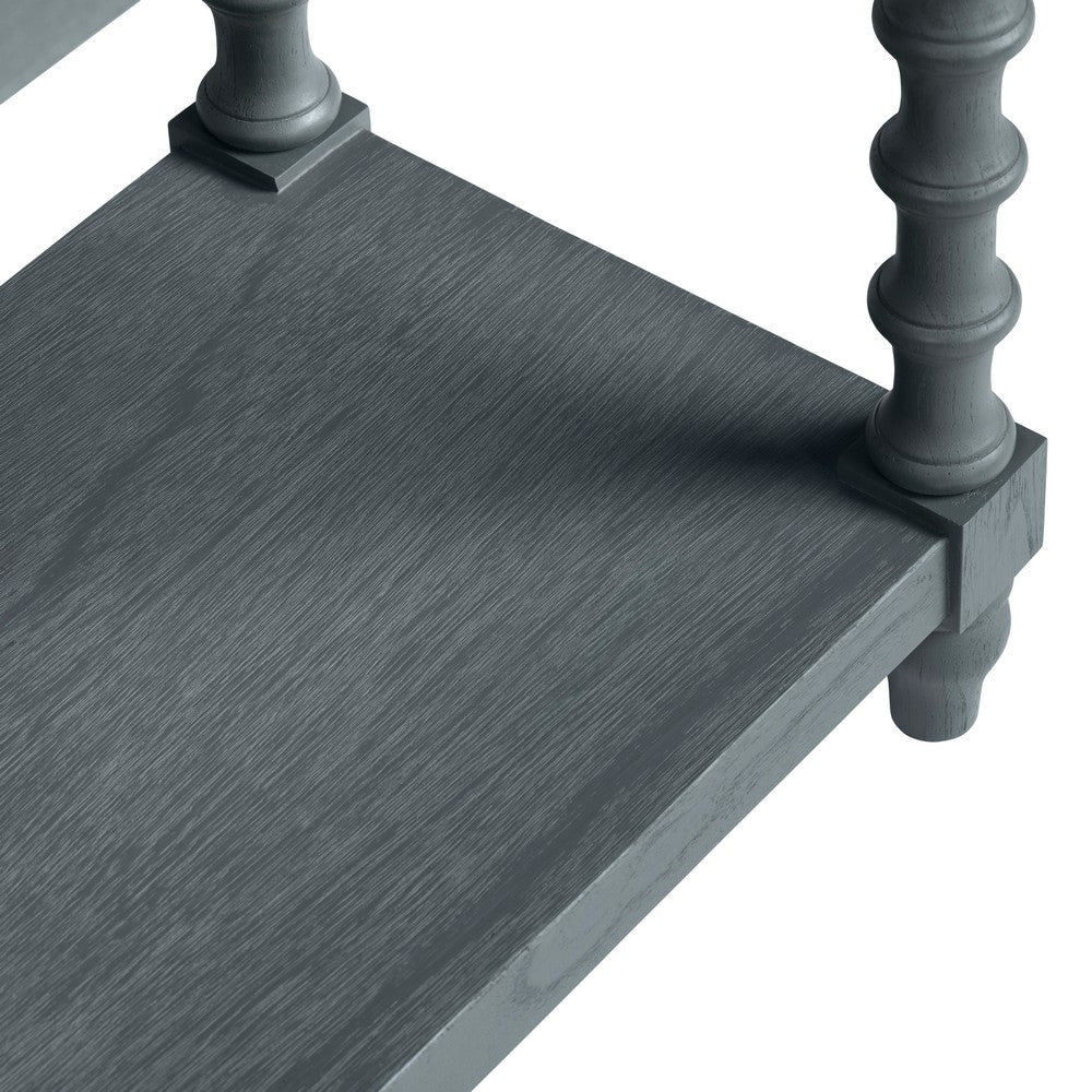 Crestview Ary 5 Tier Bookcase Etagere | Hand Turned Spindle Posts | Slate Blue CCL-CVFDR1342