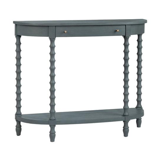 Crestview Ary Sofa Console Table | Spindle Legs | 40" Slate Blue
