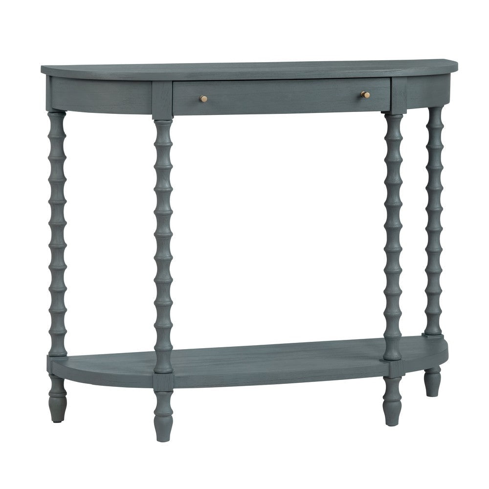 Crestview Ary Sofa Console Table | Spindle Legs | 40" Slate Blue