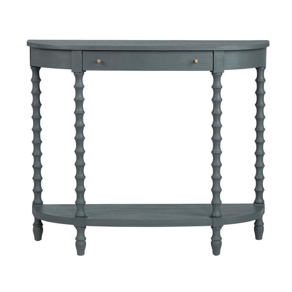 Crestview Ary Sofa Console Table | Spindle Legs | 40’’ Slate Blue CCL-CVFDR1343